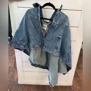 Zara Denim Poncho